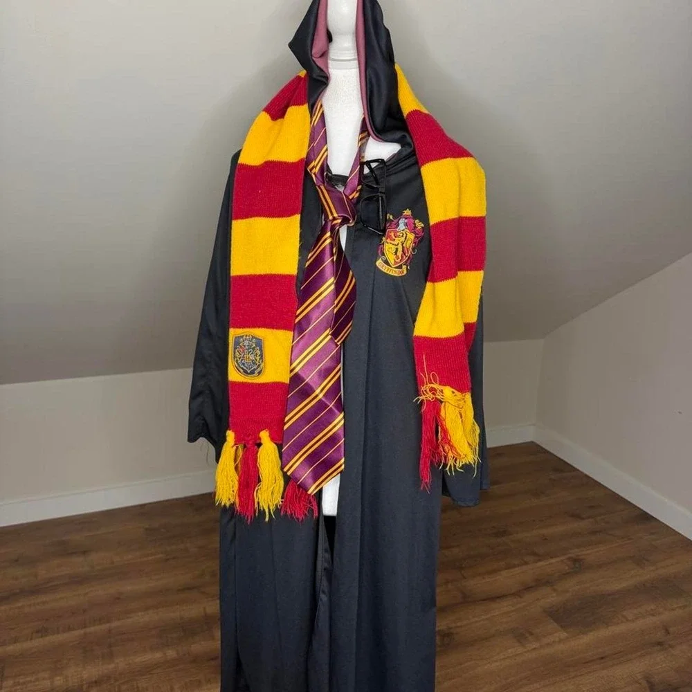 Harry Potter Gryffindor Costume Robe Bundle Scarf, Tie & Glasses Halloween